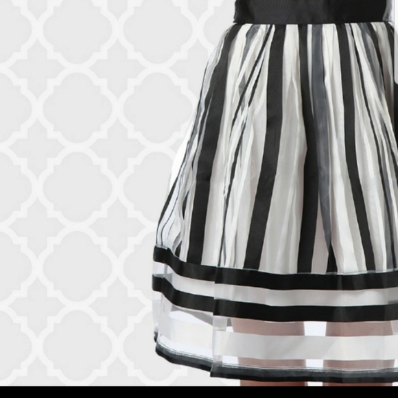 Class-Act Black & Ivory Striped Skirt - Picture 5 of 7